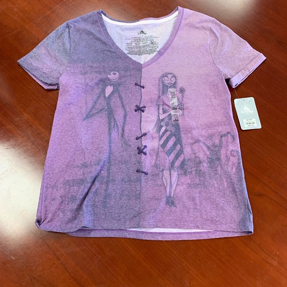 Disney V-Neck Nightmare Before Purple T-Shirt S